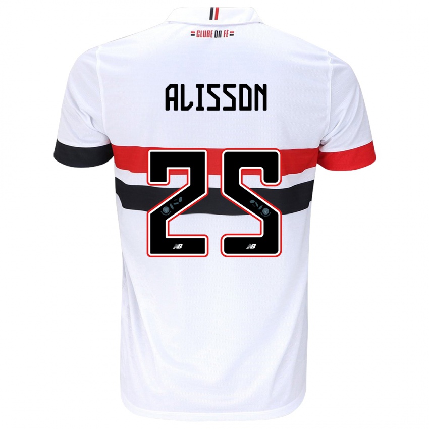 Heren Alisson #25 Wit Rood Zwart Thuisshirt Thuistenue 2024/25 T-Shirt