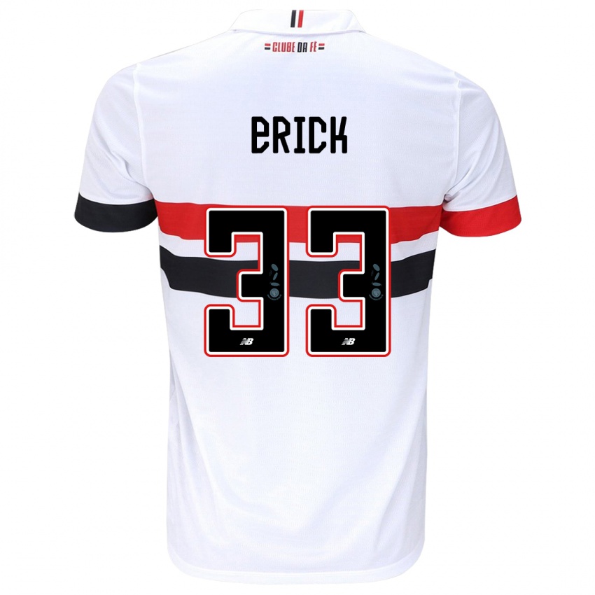 Heren Erick #33 Wit Rood Zwart Thuisshirt Thuistenue 2024/25 T-Shirt