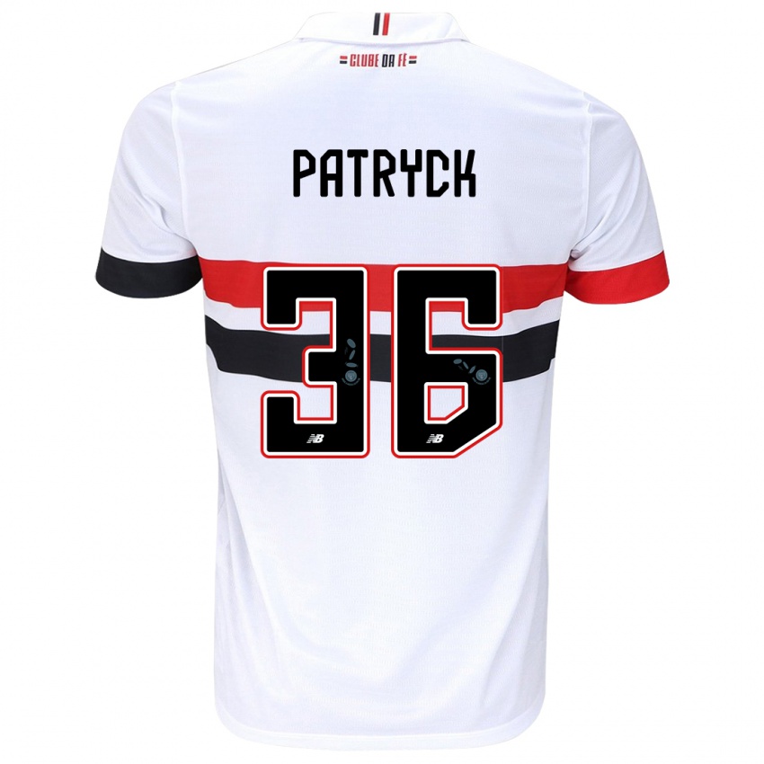 Heren Patryck #36 Wit Rood Zwart Thuisshirt Thuistenue 2024/25 T-Shirt