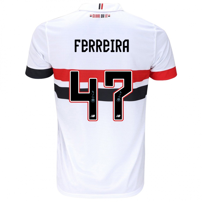 Heren Ferreira #47 Wit Rood Zwart Thuisshirt Thuistenue 2024/25 T-Shirt