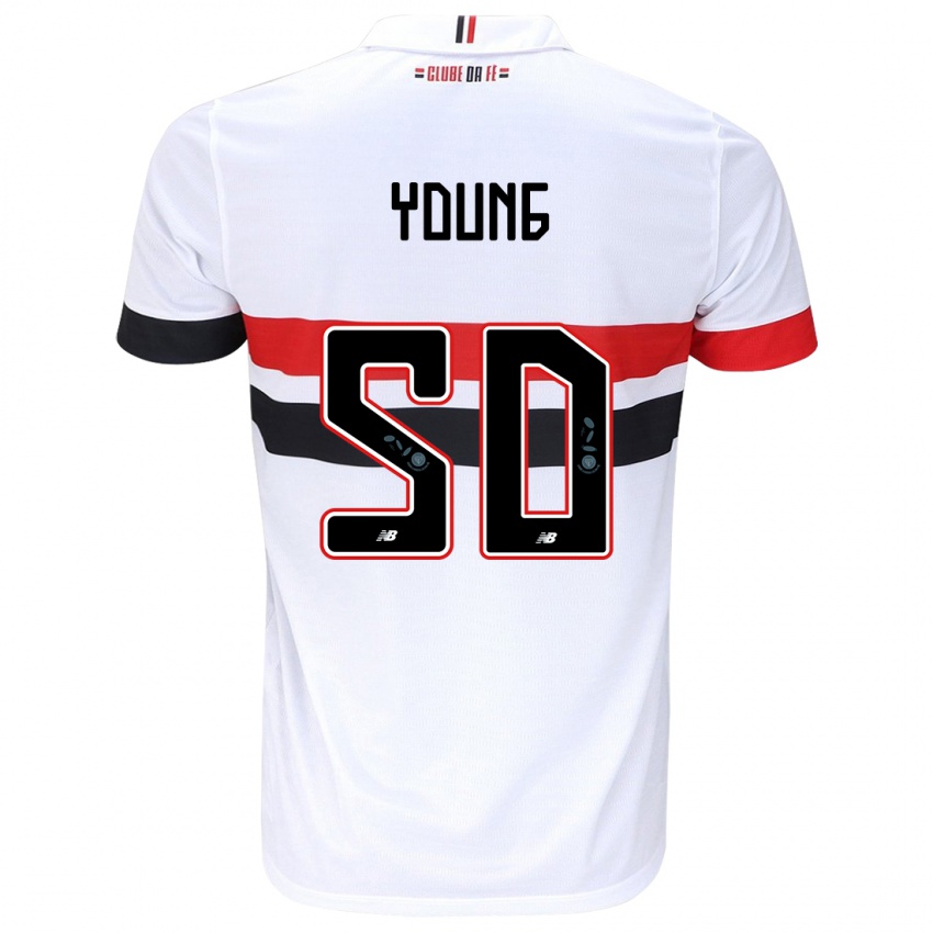 Heren Young #50 Wit Rood Zwart Thuisshirt Thuistenue 2024/25 T-Shirt