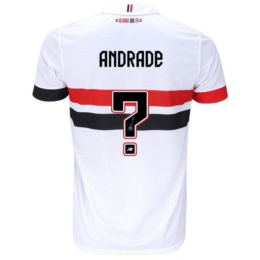 Heren Pedro Andrade #0 Wit Rood Zwart Thuisshirt Thuistenue 2024/25 T-Shirt