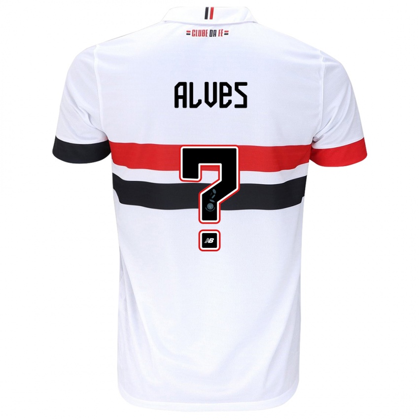 Heren Matheus Alves #0 Wit Rood Zwart Thuisshirt Thuistenue 2024/25 T-Shirt