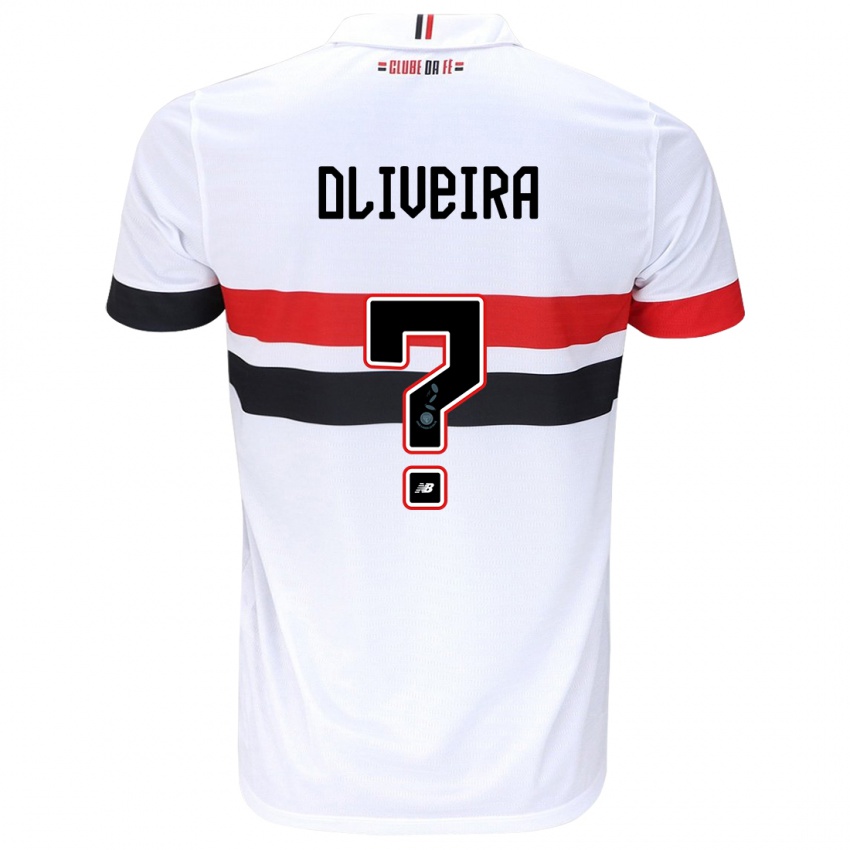 Heren Felipe Oliveira #0 Wit Rood Zwart Thuisshirt Thuistenue 2024/25 T-Shirt