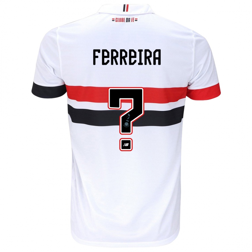 Heren Lucas Ferreira #0 Wit Rood Zwart Thuisshirt Thuistenue 2024/25 T-Shirt