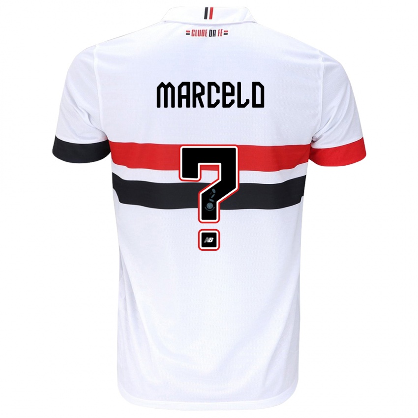 Heren Marcelo #0 Wit Rood Zwart Thuisshirt Thuistenue 2024/25 T-Shirt