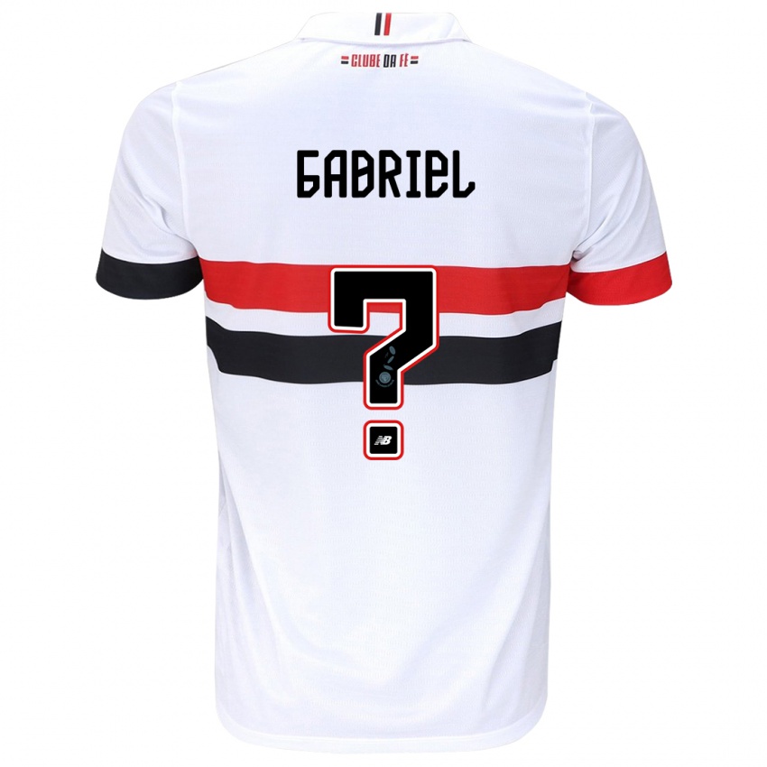 Heren Gabriel Bruno #0 Wit Rood Zwart Thuisshirt Thuistenue 2024/25 T-Shirt