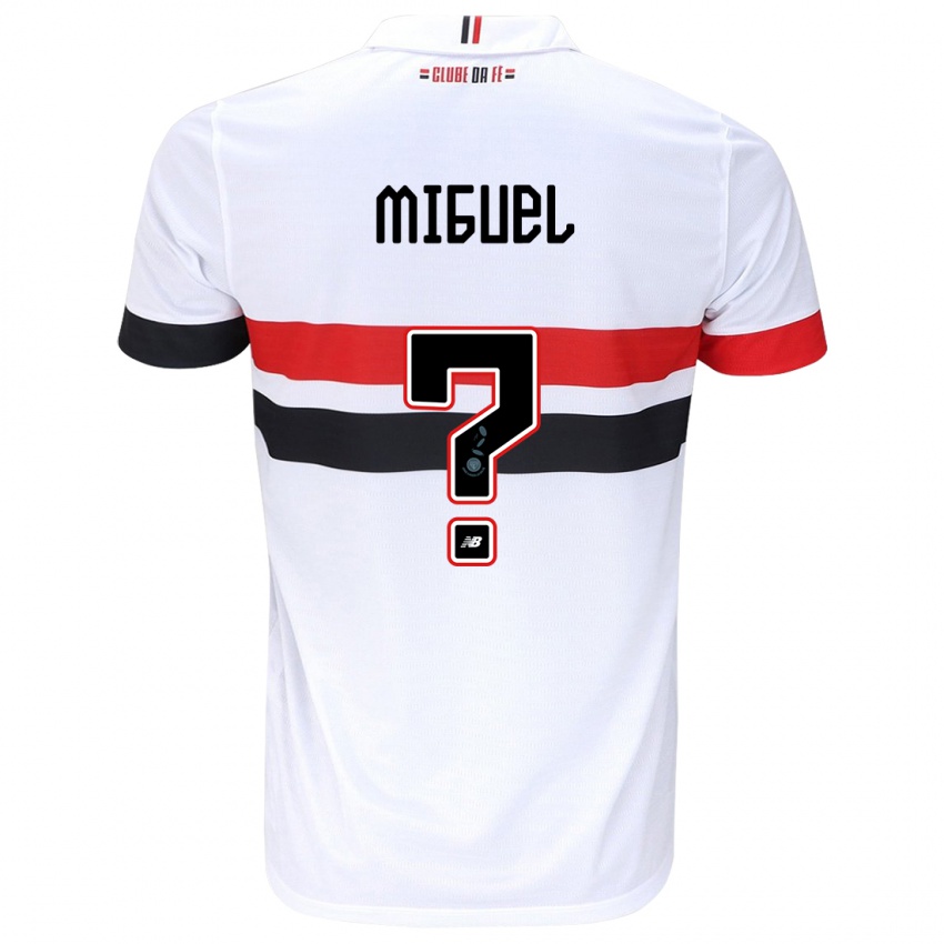 Heren Miguel #0 Wit Rood Zwart Thuisshirt Thuistenue 2024/25 T-Shirt