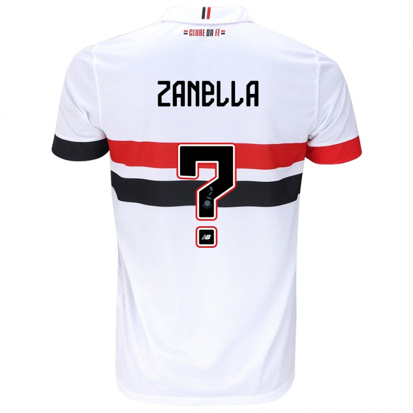 Heren Matheus Zanella #0 Wit Rood Zwart Thuisshirt Thuistenue 2024/25 T-Shirt