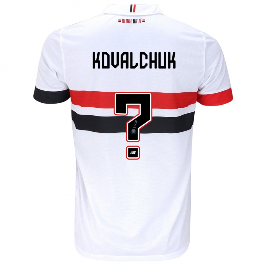 Heren Filipp Kovalchuk #0 Wit Rood Zwart Thuisshirt Thuistenue 2024/25 T-Shirt