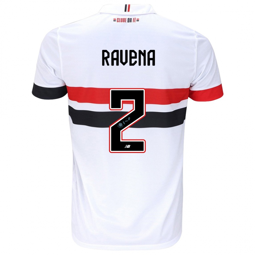 Heren Ravena #2 Wit Rood Zwart Thuisshirt Thuistenue 2024/25 T-Shirt