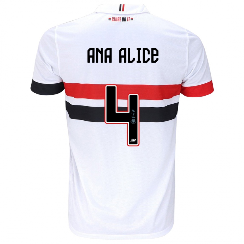 Heren Ana Alice Luciano Da Silva #4 Wit Rood Zwart Thuisshirt Thuistenue 2024/25 T-Shirt