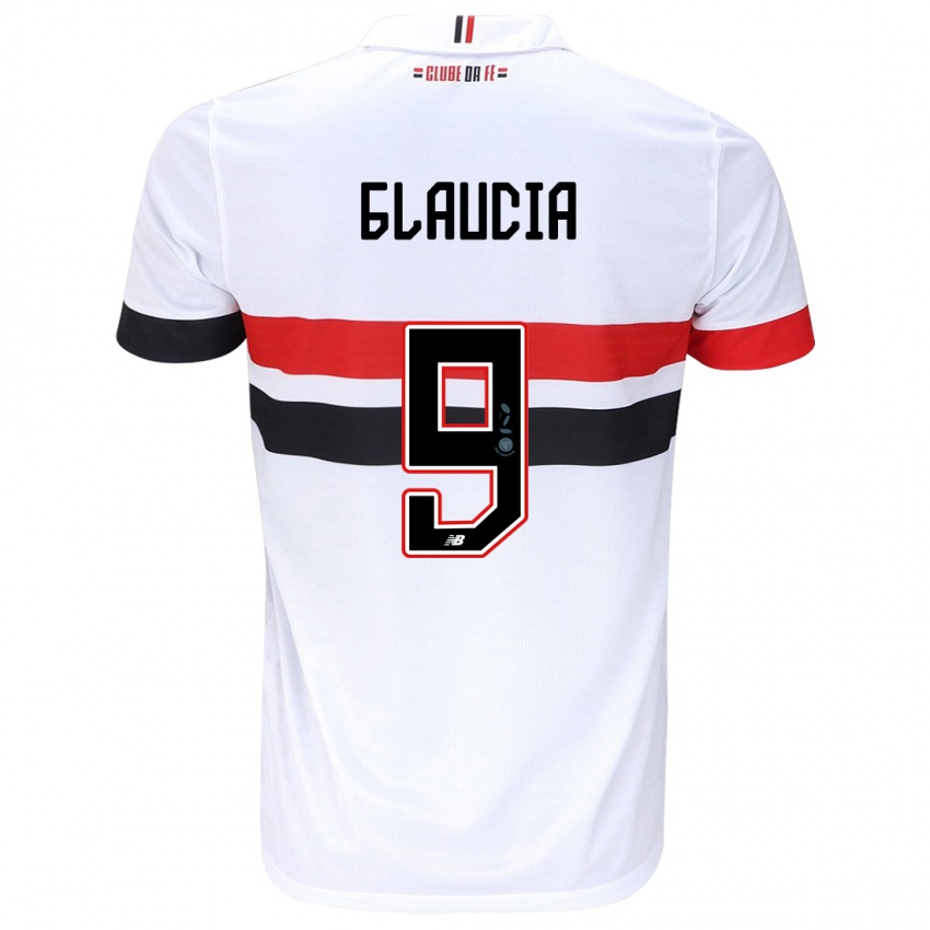 Heren Glaucia #9 Wit Rood Zwart Thuisshirt Thuistenue 2024/25 T-Shirt