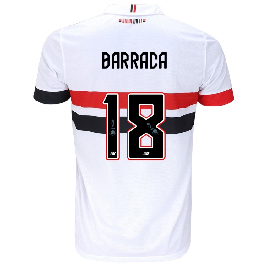 Heren Barraca #18 Wit Rood Zwart Thuisshirt Thuistenue 2024/25 T-Shirt