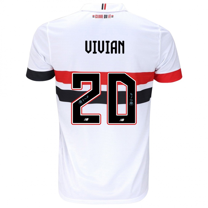 Heren Vivian #20 Wit Rood Zwart Thuisshirt Thuistenue 2024/25 T-Shirt