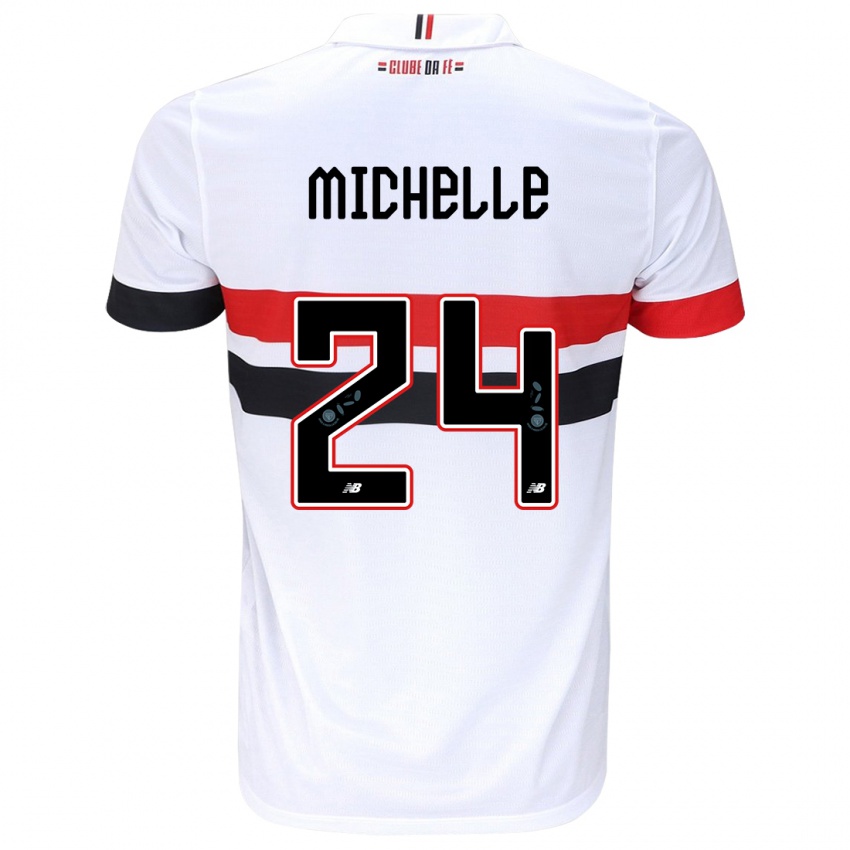 Heren Michelle #24 Wit Rood Zwart Thuisshirt Thuistenue 2024/25 T-Shirt