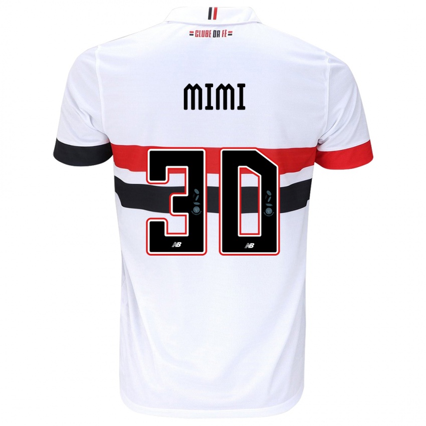 Heren Mimi #30 Wit Rood Zwart Thuisshirt Thuistenue 2024/25 T-Shirt