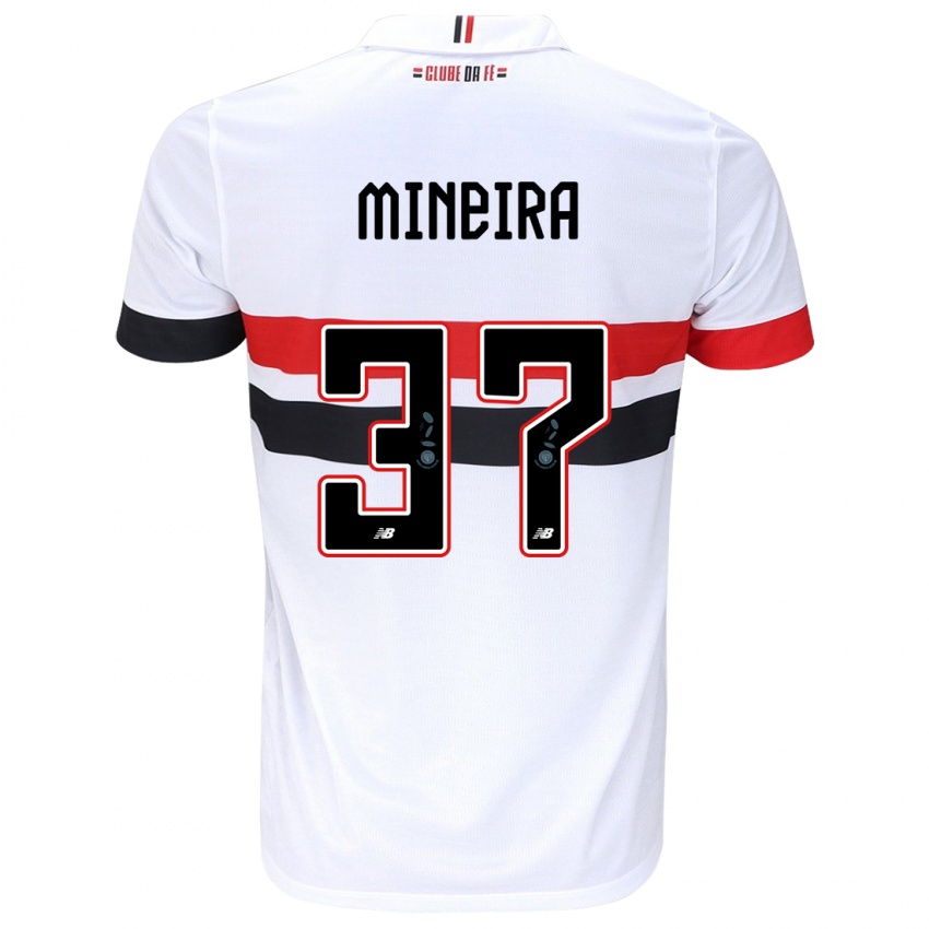 Heren Rafa Mineira #37 Wit Rood Zwart Thuisshirt Thuistenue 2024/25 T-Shirt