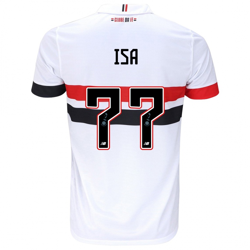 Heren Isa #77 Wit Rood Zwart Thuisshirt Thuistenue 2024/25 T-Shirt