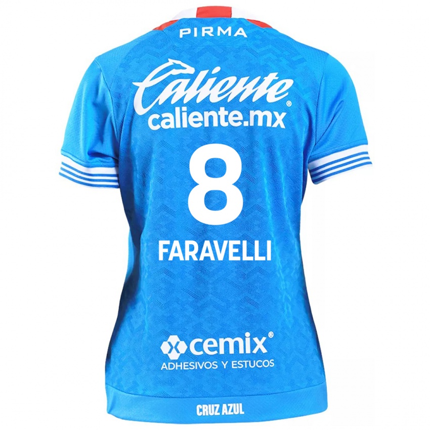 Heren Lorenzo Faravelli #8 Hemelsblauw Thuisshirt Thuistenue 2024/25 T-Shirt