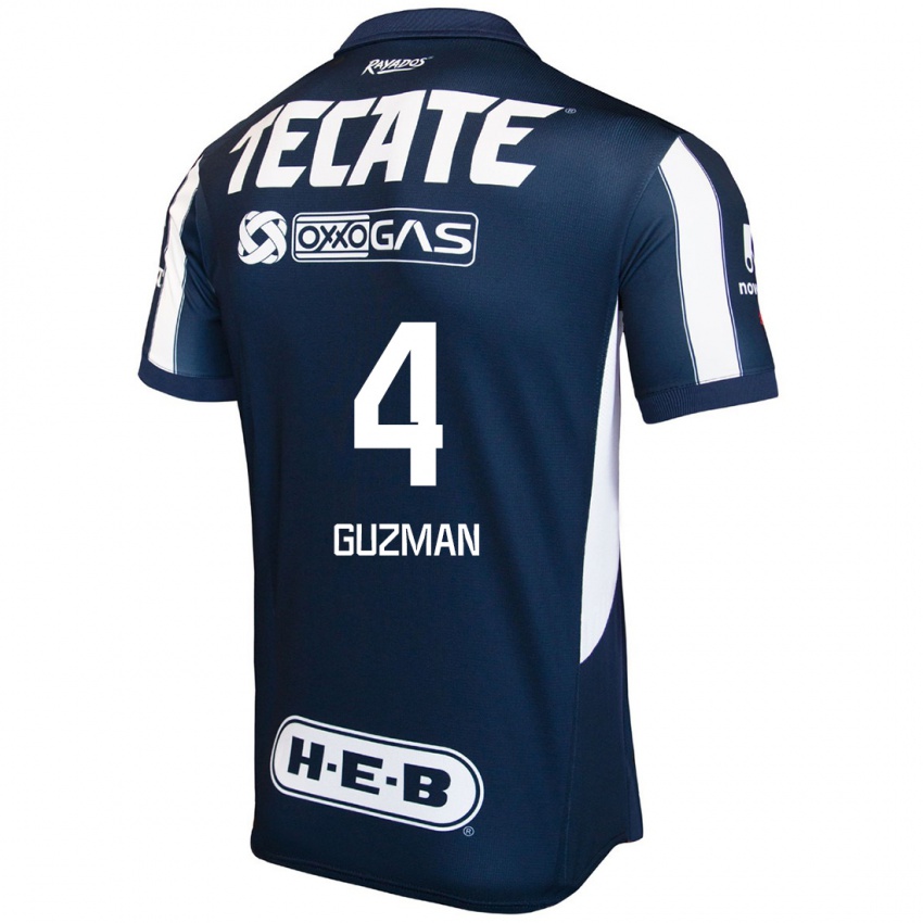 Heren Victor Guzman #4 Blauw Rood Wit Thuisshirt Thuistenue 2024/25 T-Shirt