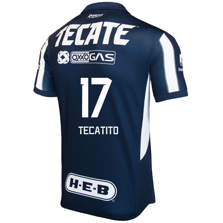 Heren Tecatito #17 Blauw Rood Wit Thuisshirt Thuistenue 2024/25 T-Shirt