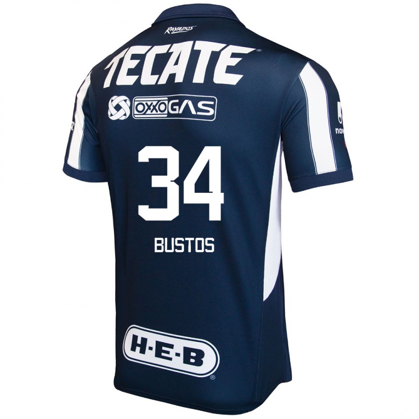 Heren César Bustos #34 Blauw Rood Wit Thuisshirt Thuistenue 2024/25 T-Shirt