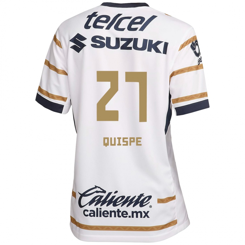 Heren Piero Quispe #27 Witte Obsidiaan Thuisshirt Thuistenue 2024/25 T-Shirt