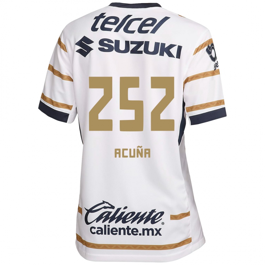 Heren José Acuña #252 Witte Obsidiaan Thuisshirt Thuistenue 2024/25 T-Shirt