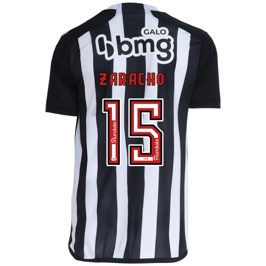 Heren Matias Zaracho #15 Wit Zwart Thuisshirt Thuistenue 2024/25 T-Shirt