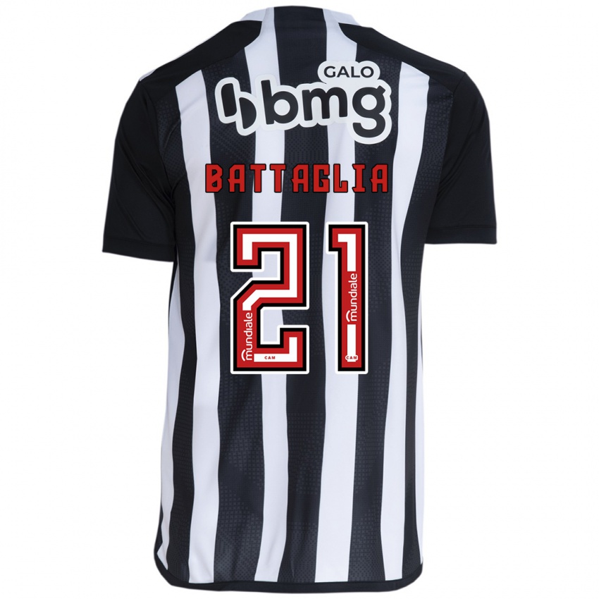 Heren Rodrigo Battaglia #21 Wit Zwart Thuisshirt Thuistenue 2024/25 T-Shirt