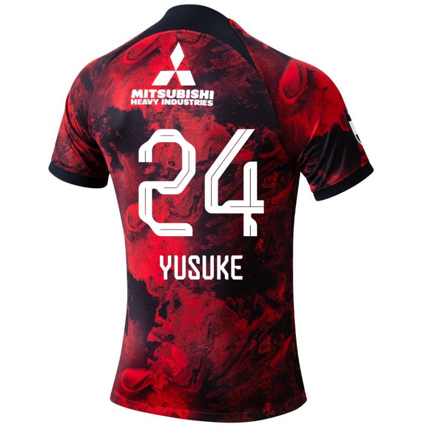 Heren Yusuke Matsuo #24 Rood Zwart Thuisshirt Thuistenue 2024/25 T-Shirt