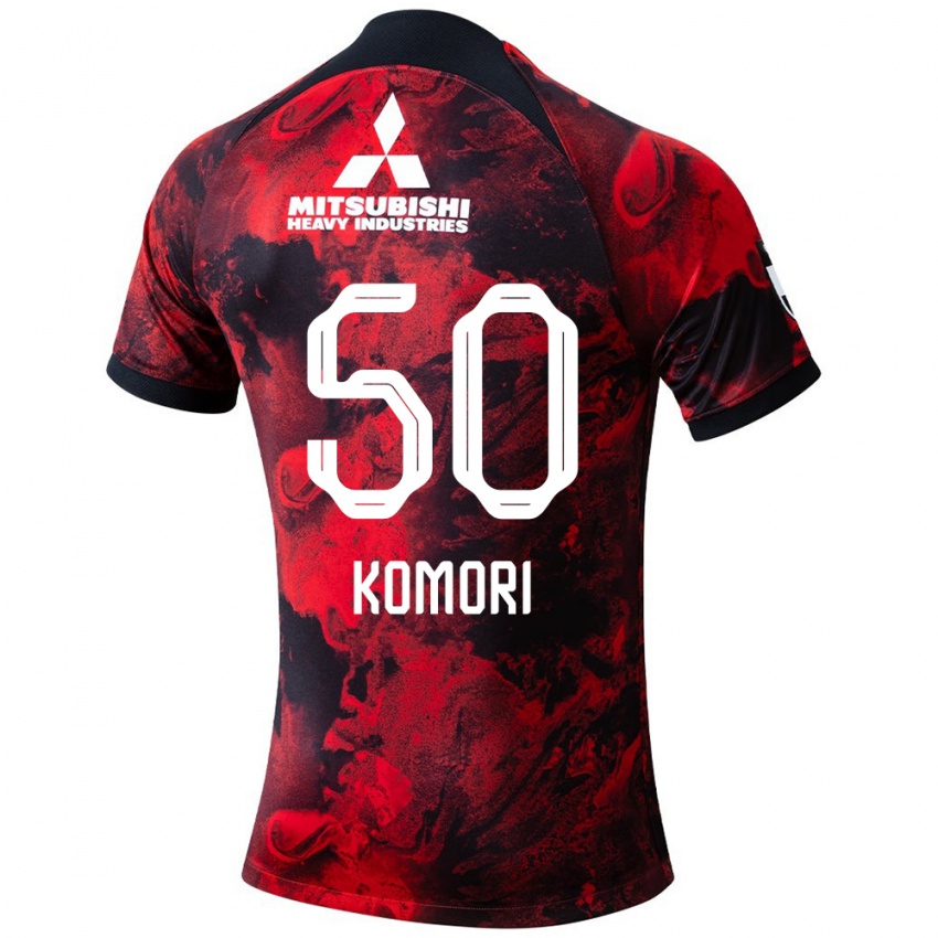 Heren Haruki Komori #50 Rood Zwart Thuisshirt Thuistenue 2024/25 T-Shirt