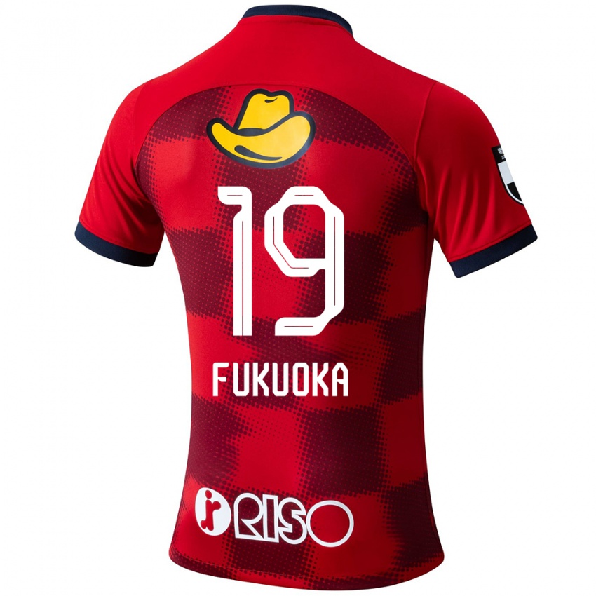 Heren Yuwa Fukuoka #19 Rood Blauw Wit Thuisshirt Thuistenue 2024/25 T-Shirt