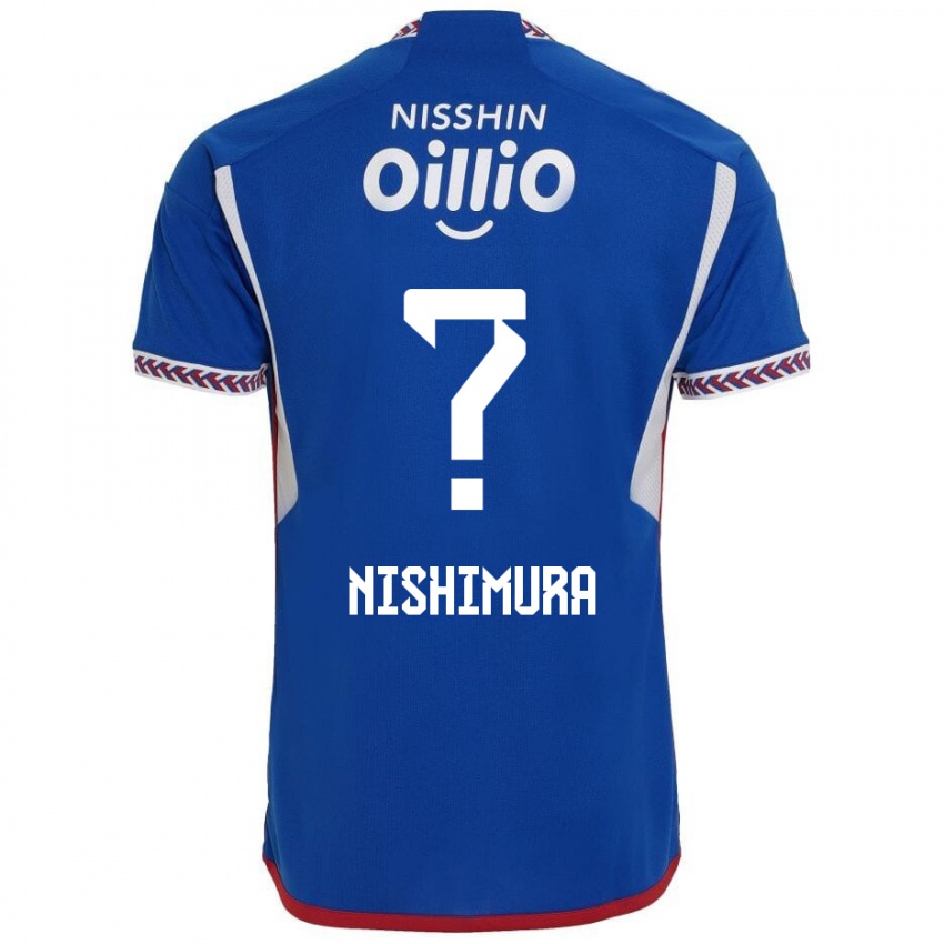 Heren Takuma Nishimura #0 Blauw Wit Rood Thuisshirt Thuistenue 2024/25 T-Shirt