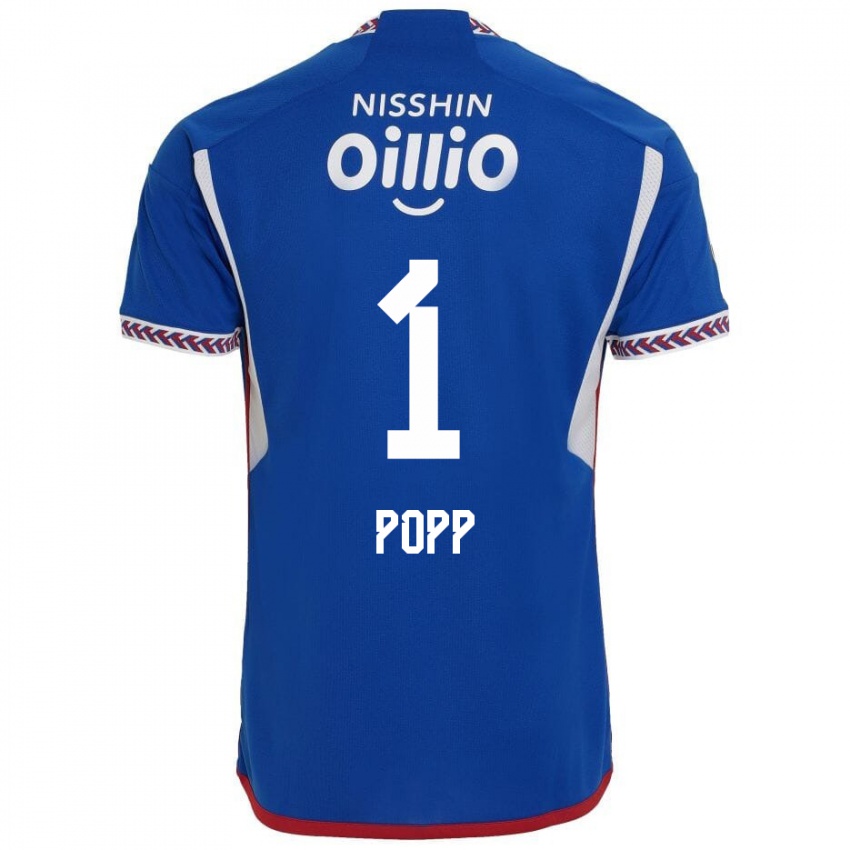 Heren William Popp #1 Blauw Wit Rood Thuisshirt Thuistenue 2024/25 T-Shirt