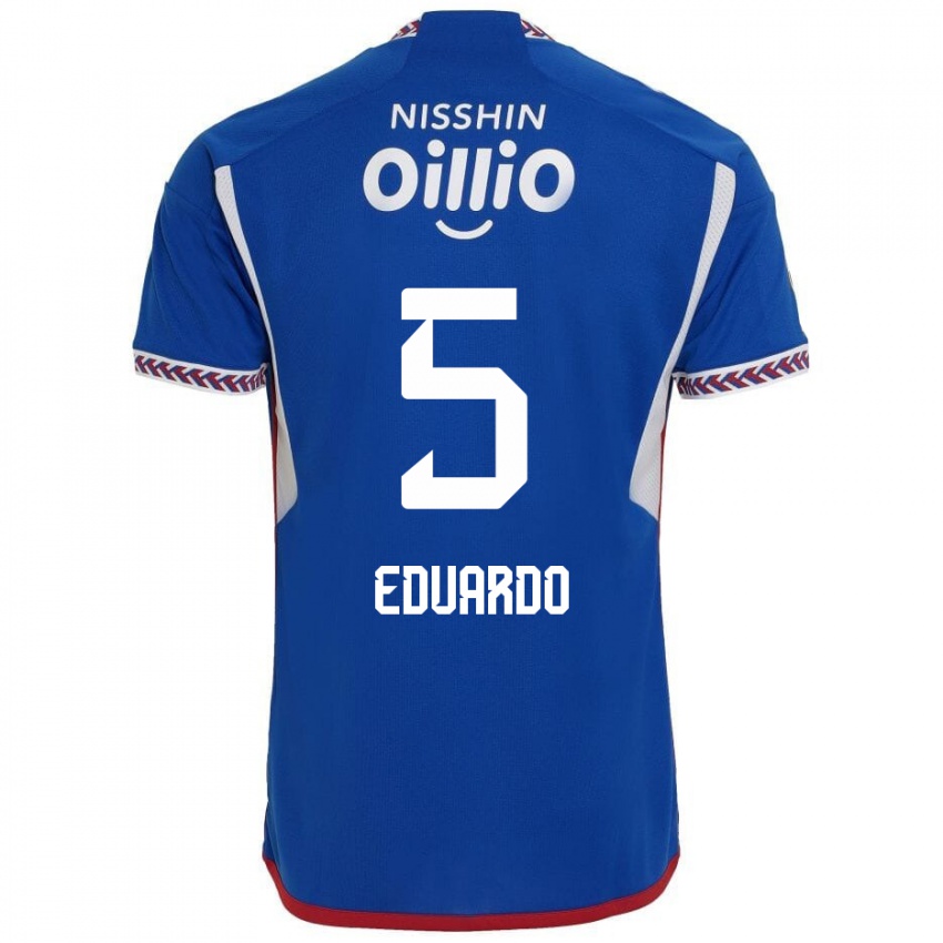 Heren Eduardo #5 Blauw Wit Rood Thuisshirt Thuistenue 2024/25 T-Shirt