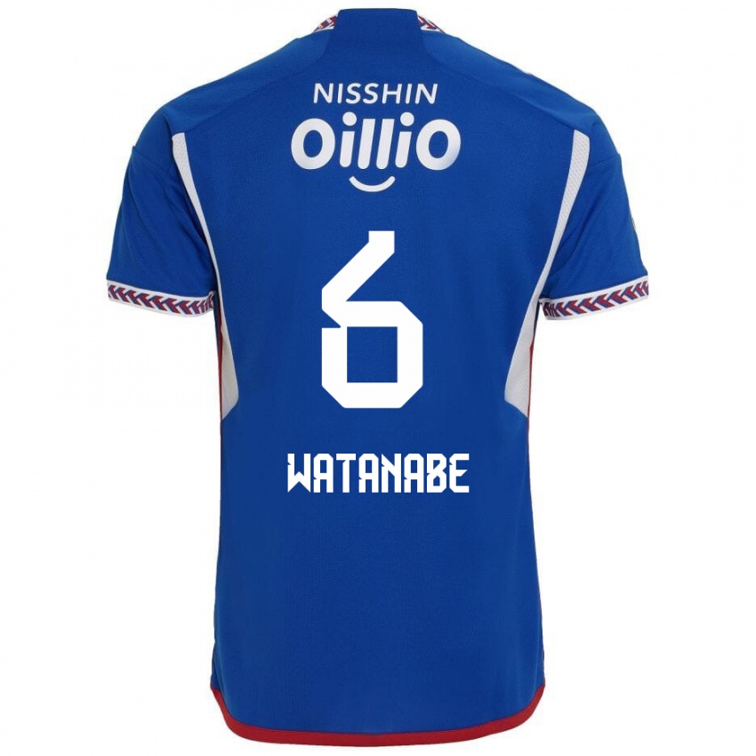 Heren Kota Watanabe #6 Blauw Wit Rood Thuisshirt Thuistenue 2024/25 T-Shirt