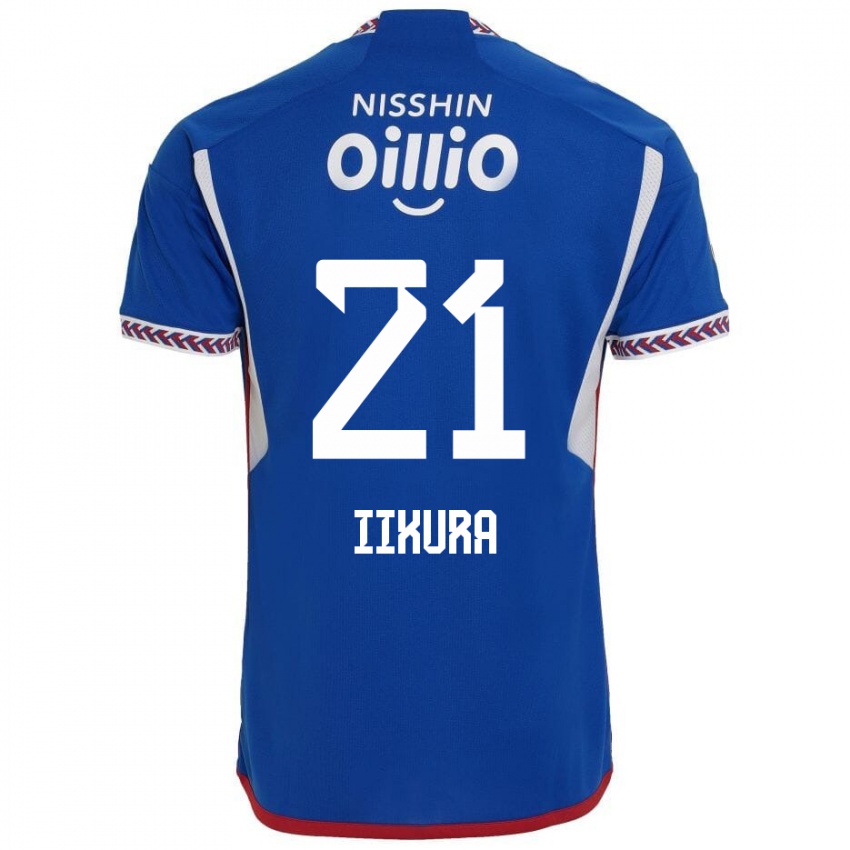 Heren Hiroki Iikura #21 Blauw Wit Rood Thuisshirt Thuistenue 2024/25 T-Shirt