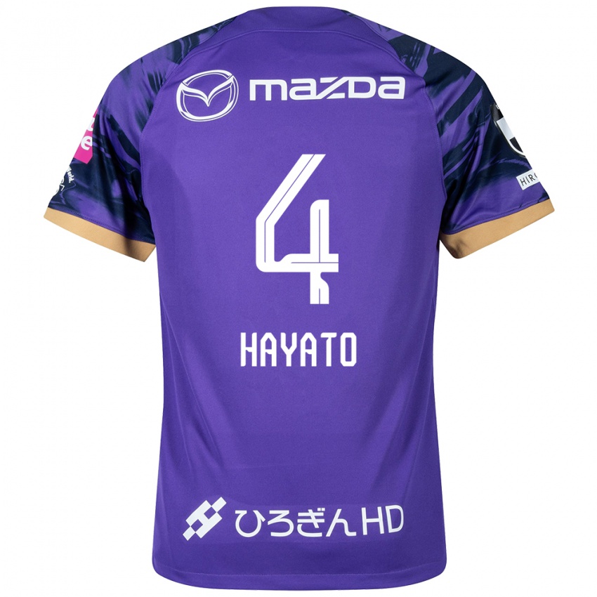 Heren Hayato Araki #4 Paars Wit Thuisshirt Thuistenue 2024/25 T-Shirt