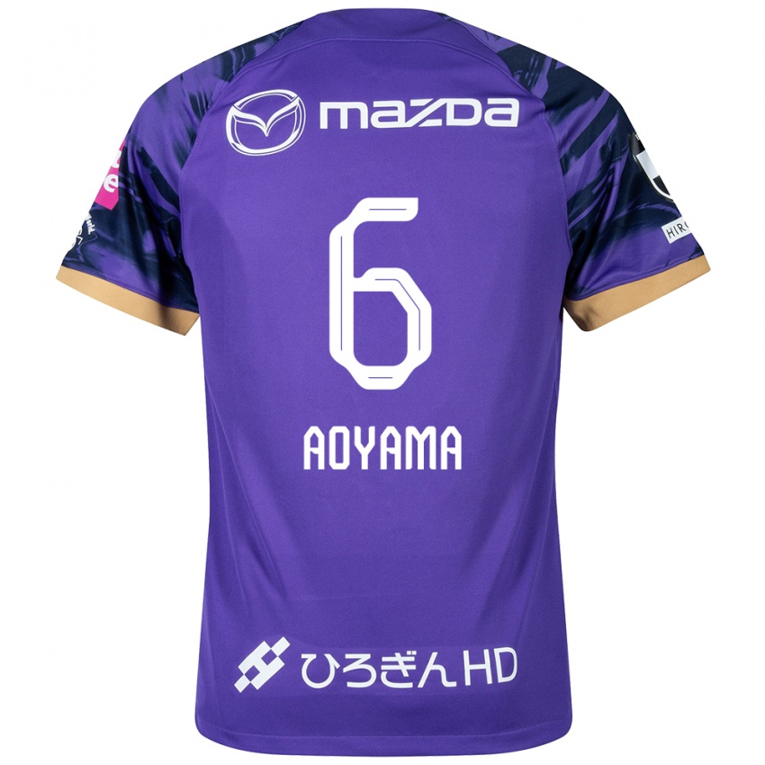 Heren Toshihiro Aoyama #6 Paars Wit Thuisshirt Thuistenue 2024/25 T-Shirt