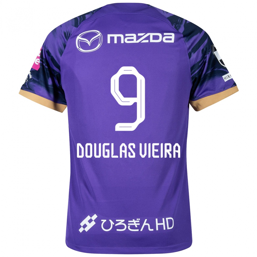 Heren Douglas Vieira #9 Paars Wit Thuisshirt Thuistenue 2024/25 T-Shirt