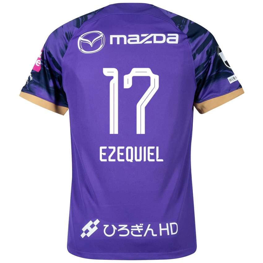 Heren Ezequiel #17 Paars Wit Thuisshirt Thuistenue 2024/25 T-Shirt