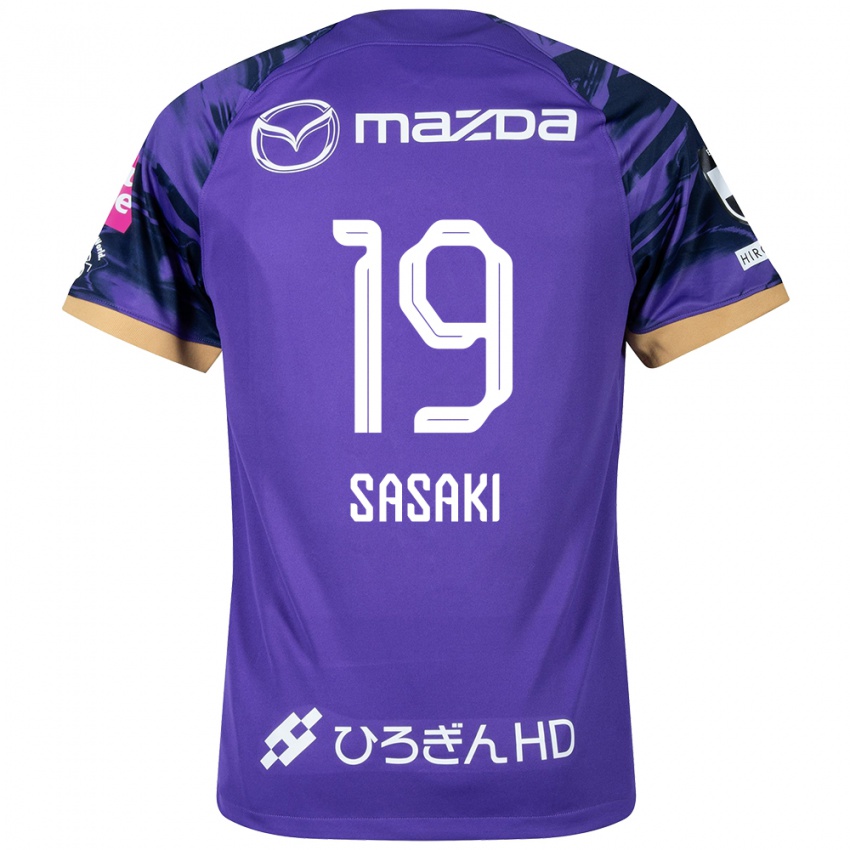 Heren Sho Sasaki #19 Paars Wit Thuisshirt Thuistenue 2024/25 T-Shirt