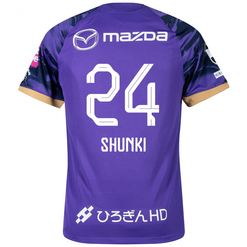 Heren Shunki Higashi #24 Paars Wit Thuisshirt Thuistenue 2024/25 T-Shirt