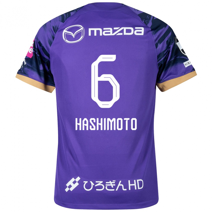 Heren Hinata Hashimoto #6 Paars Wit Thuisshirt Thuistenue 2024/25 T-Shirt