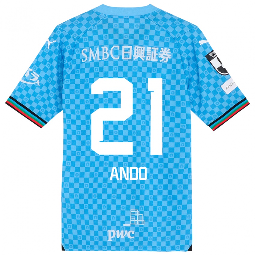 Heren Shunsuke Ando #21 Azuur Blauw Thuisshirt Thuistenue 2024/25 T-Shirt