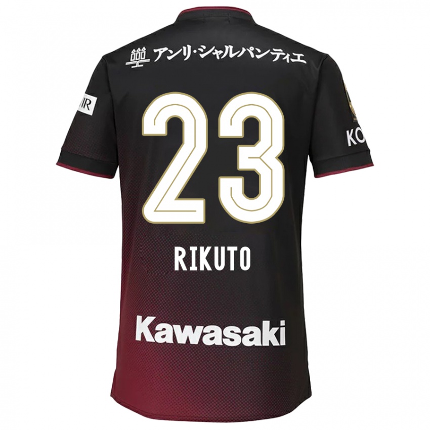 Heren Rikuto Hirose #23 Zwart Rood Thuisshirt Thuistenue 2024/25 T-Shirt