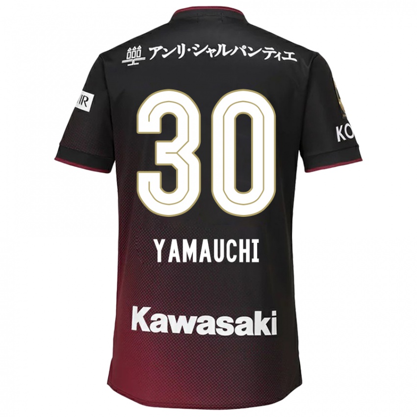 Heren Kakeru Yamauchi #30 Zwart Rood Thuisshirt Thuistenue 2024/25 T-Shirt