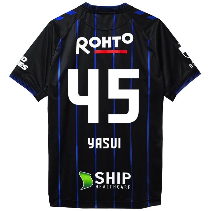 Heren Tsukasa Yasui #45 Zwart Blauw Thuisshirt Thuistenue 2024/25 T-Shirt